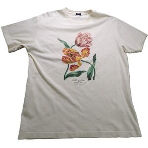 Kith Tulip Vintage Tee Men L Sandrift Cream Floral Graphic Cotton Peru Artist